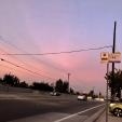ロサンゼルスとピンクな空と