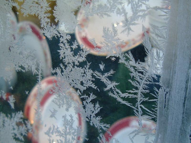 窓に付いた氷
