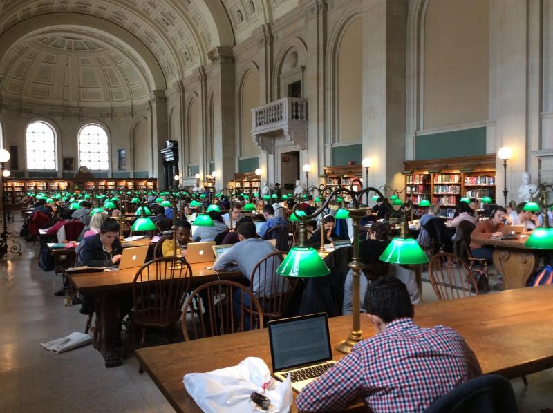 Reading room in the Widener Library